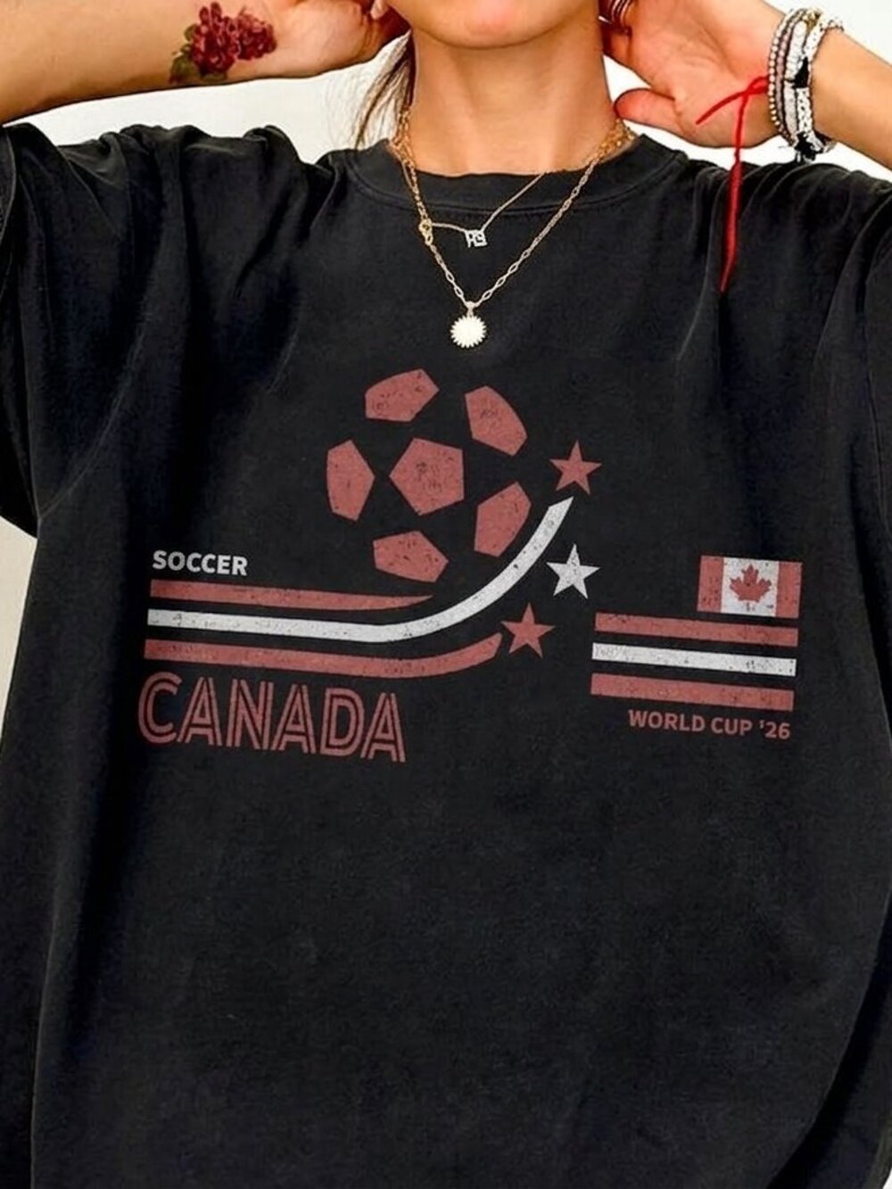 Vintage Canada Soccer Tee, Retro Football Fan Graphic Shirt